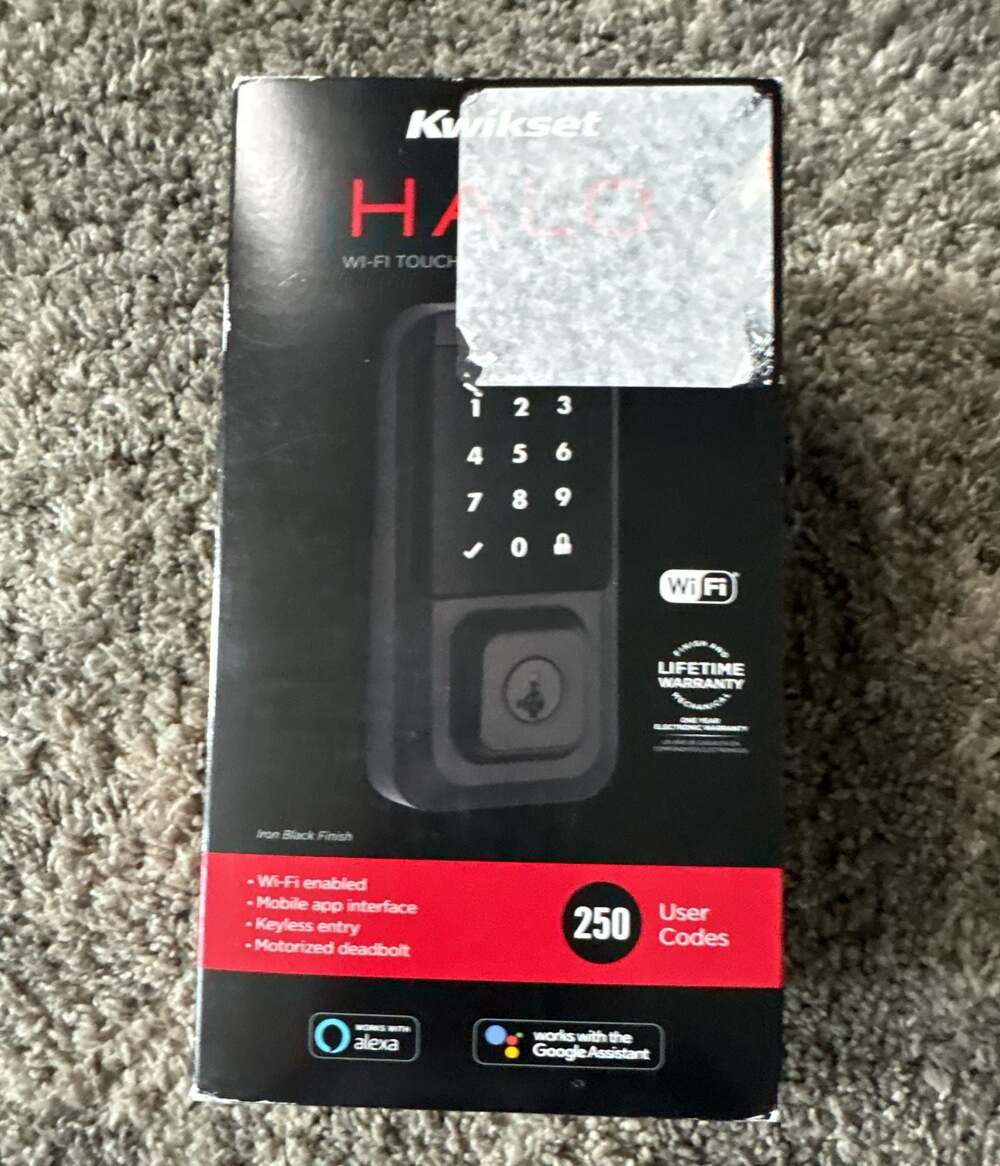 Kwikset Halo Wi-Fi Smart Lock, Keyless Entry  Touchscreen Deadbolt, iron Black